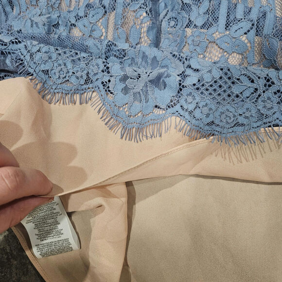 BCBGMAXAZRIA Lace Light Blue Haze Long Sleeve Dress Size Small - Picture 6 of 6